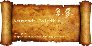 Neustadt Zoltán névjegykártya
